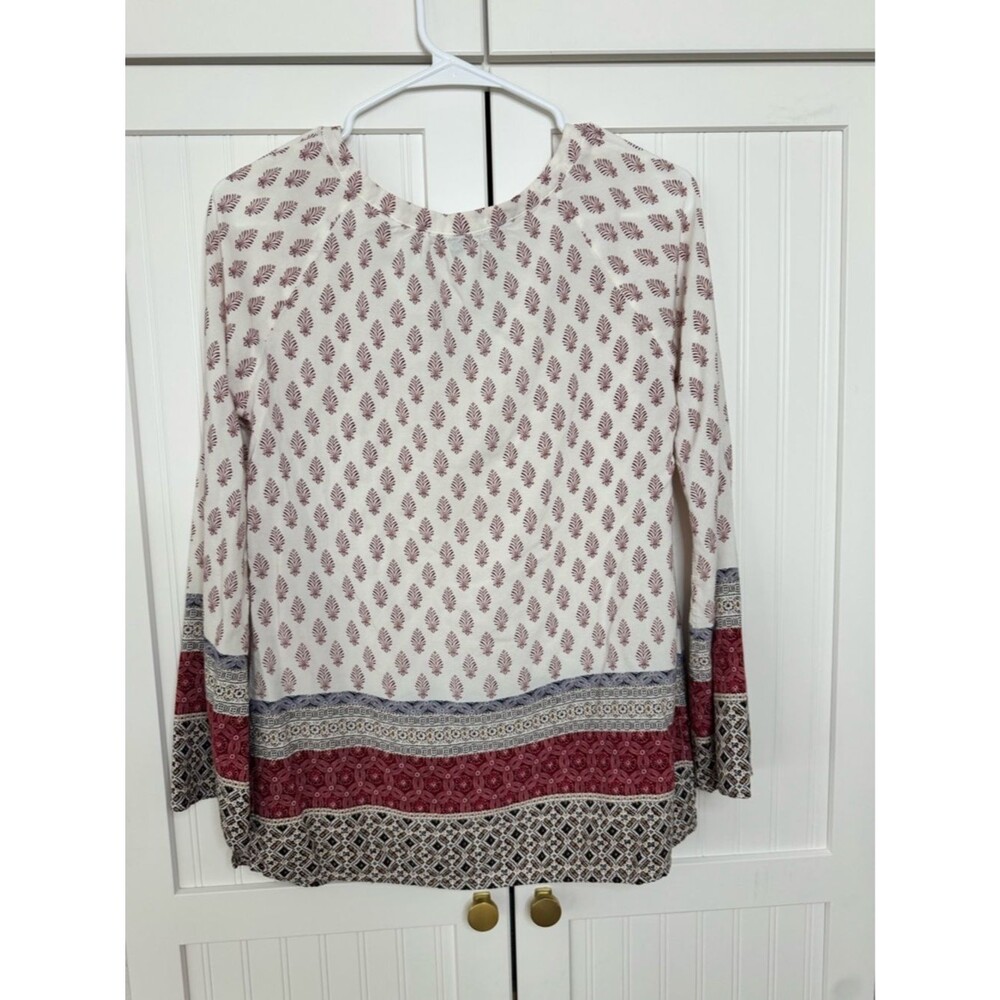 Sanctuary Anthropologie Boho Peasant Tunic; Ivory and Burgundy - Size M - Picture 4 of 6